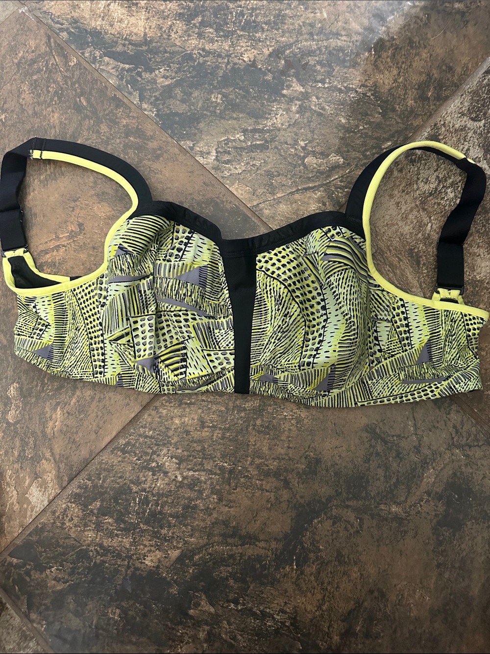 Le Mystere Neon Lime and Black Underwire Bra